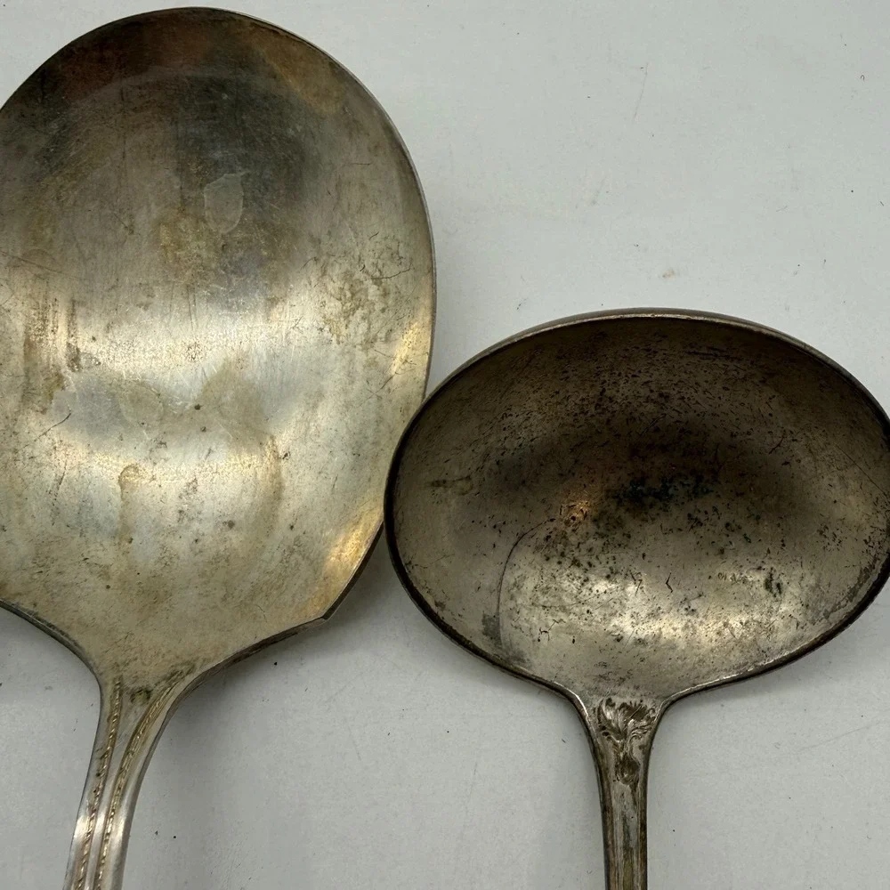 Vintage RC Co Bouquet Silver Plate Serving Set 5pc Pie Server Ladle Meat Fork